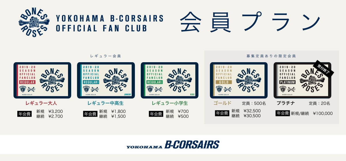 2019-20シーズン横浜ビー・コルセアーズオフィシャルファンクラブ